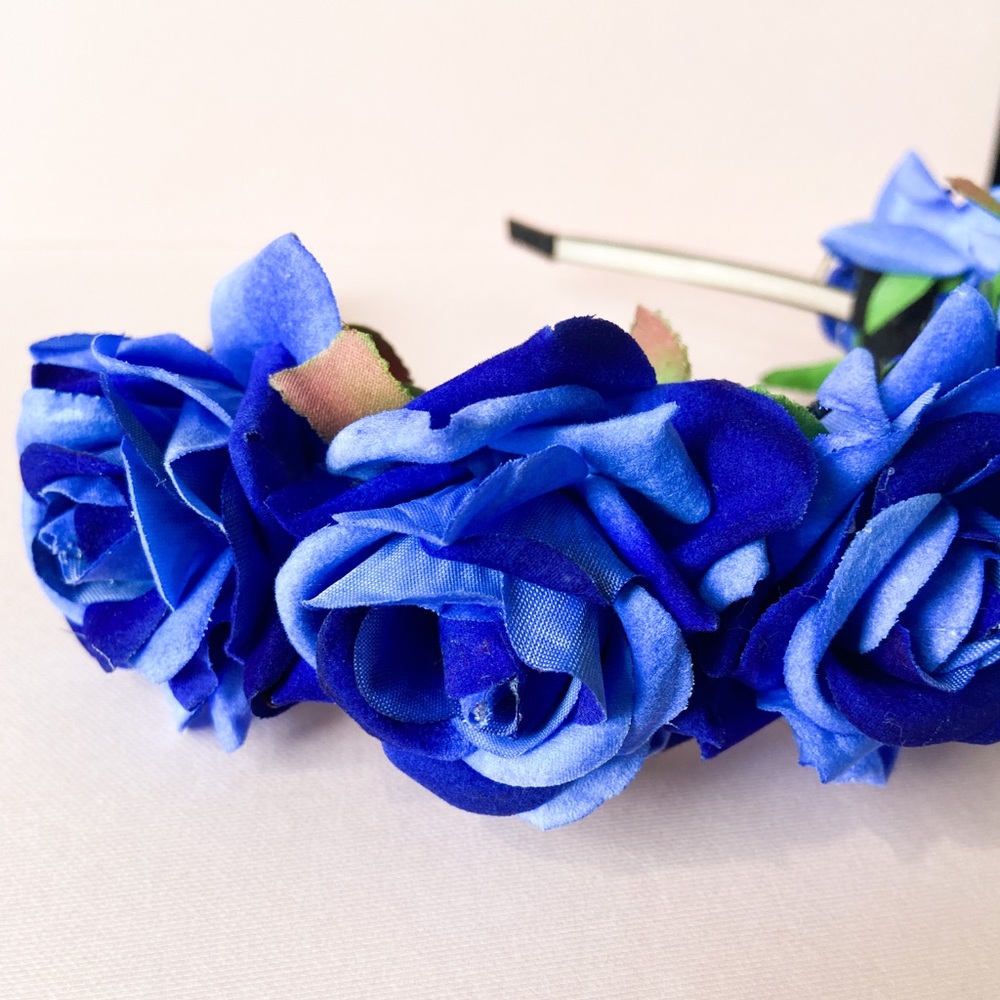 Blue Roses Headband - Picture 2 of 8